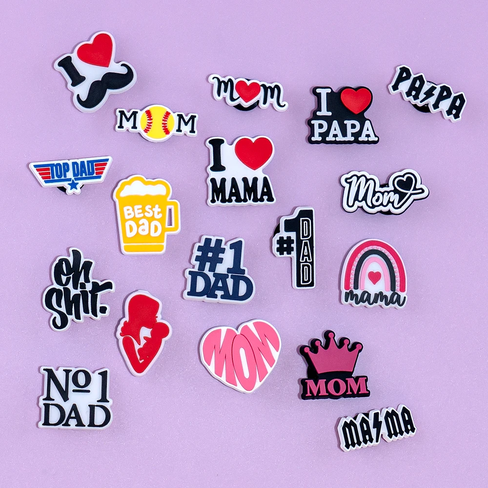 1pcs Mom's Day clog Shoe Charms Father Shoe Decorations Pins for Women Men Kids Girls Boys Favor Gifts Buckle Clips Accessories image 5