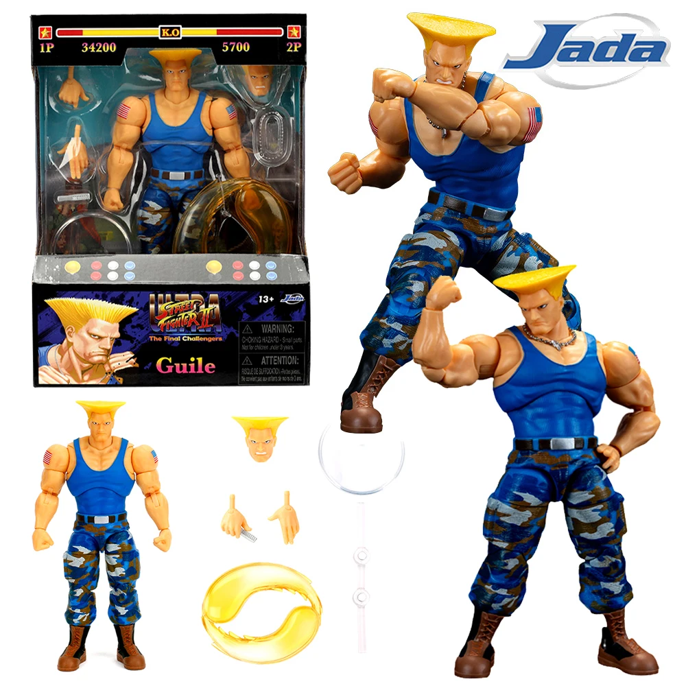 

Genuine Jada Toy Street Fighter II Guile Action Figures Classic Fighting Game Model Desktop Ornament Birthday Gift for Boyfriend
