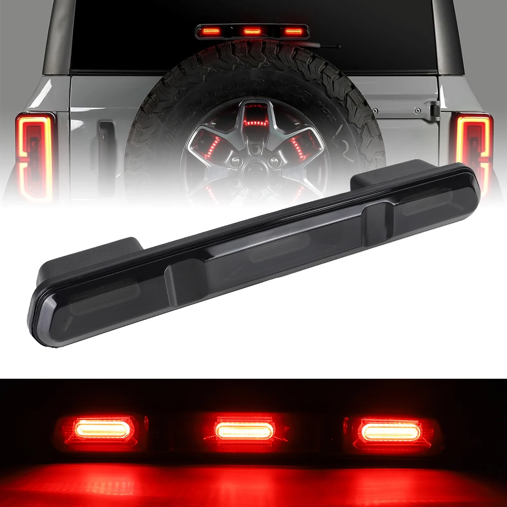 

Светодиодный третий стоп-сигнал с высоким креплением, 3-й стоп-сигнал для Ford Bronco 2021 2022 2023 (не подходит для Ford Bronco Raptor)