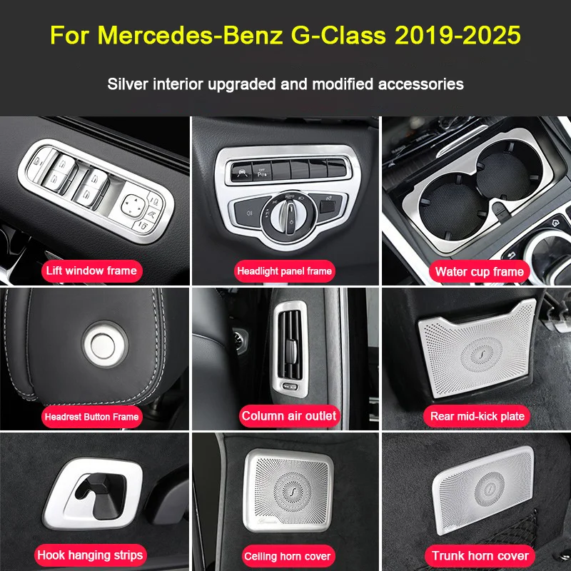 

For Mercedes Benz G Class W463 AMG G63 2019-2025, Car Center Panel Speaker Horn Cover Air Outlet Frame Interior Accessories