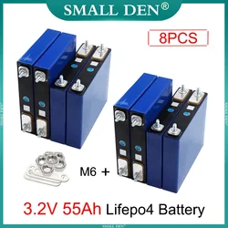 8PCS New 3.2V 55Ah LiFePO4 battery 55000mAh 3C Discharge Lithium iron phosphate Cell DIY 12v 24v Golf cart Inverter RV Car Motor