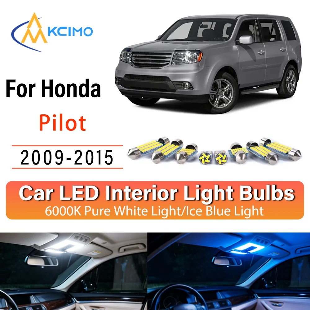 For Honda Pilot 2009-2015 Instant Install Constant Bright LED Inner Lamp Upgrade Set OE Fit Ceiling Reading Boot Interior Bulbs