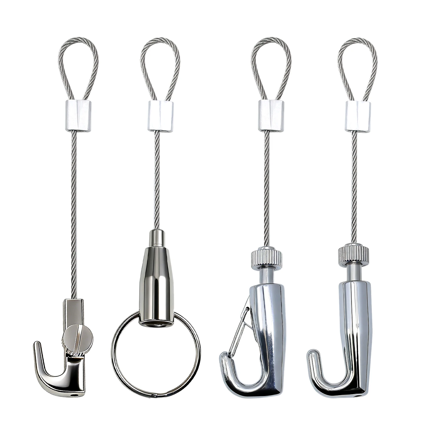 Adjustable automatic steel wire rope suspension hook, 1.5mm steel cable suspension kit can bear up to 30kg