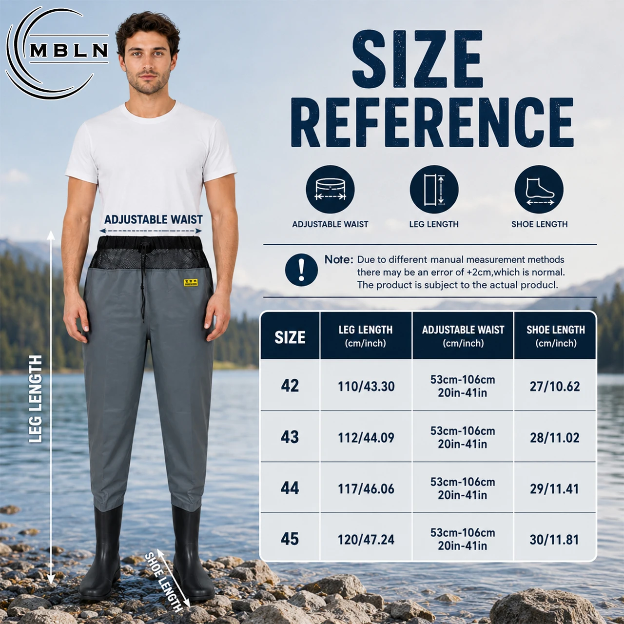 Rutschfeste Angelstiefel-Overalls, Wasserdichte Outdoor-Ausrüstung für Camping, Jagd, Angeln und Bachwanderungen – Detail 5