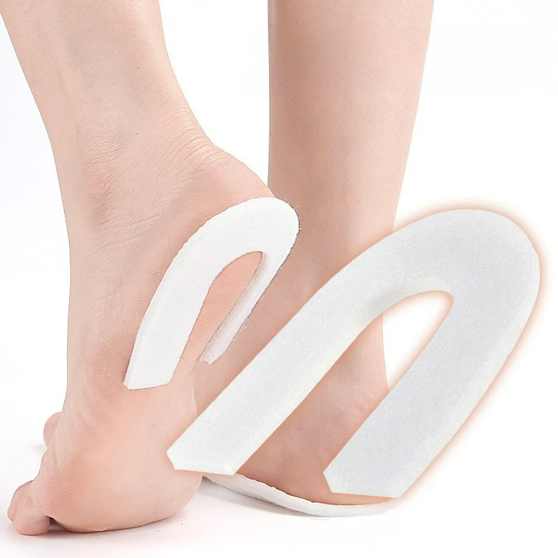 1/10Pairs الأبيض U شكل منصات كعب ذاتية اللصق النعال الأحذية وسادة تقليل كعب الإغاثة الضغط الألم الأحذية النعال اكسسوارات