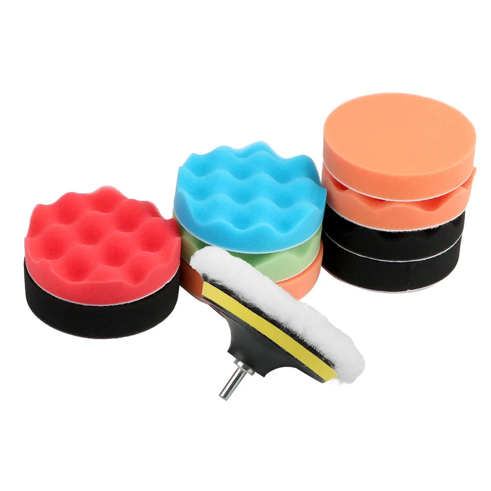 

Car Polishing Pad Buffer Drill Wheel Polisher Accessories Paint Care 12pcs/set Sponge Car Polisher Waxing Pads Buffing Kit