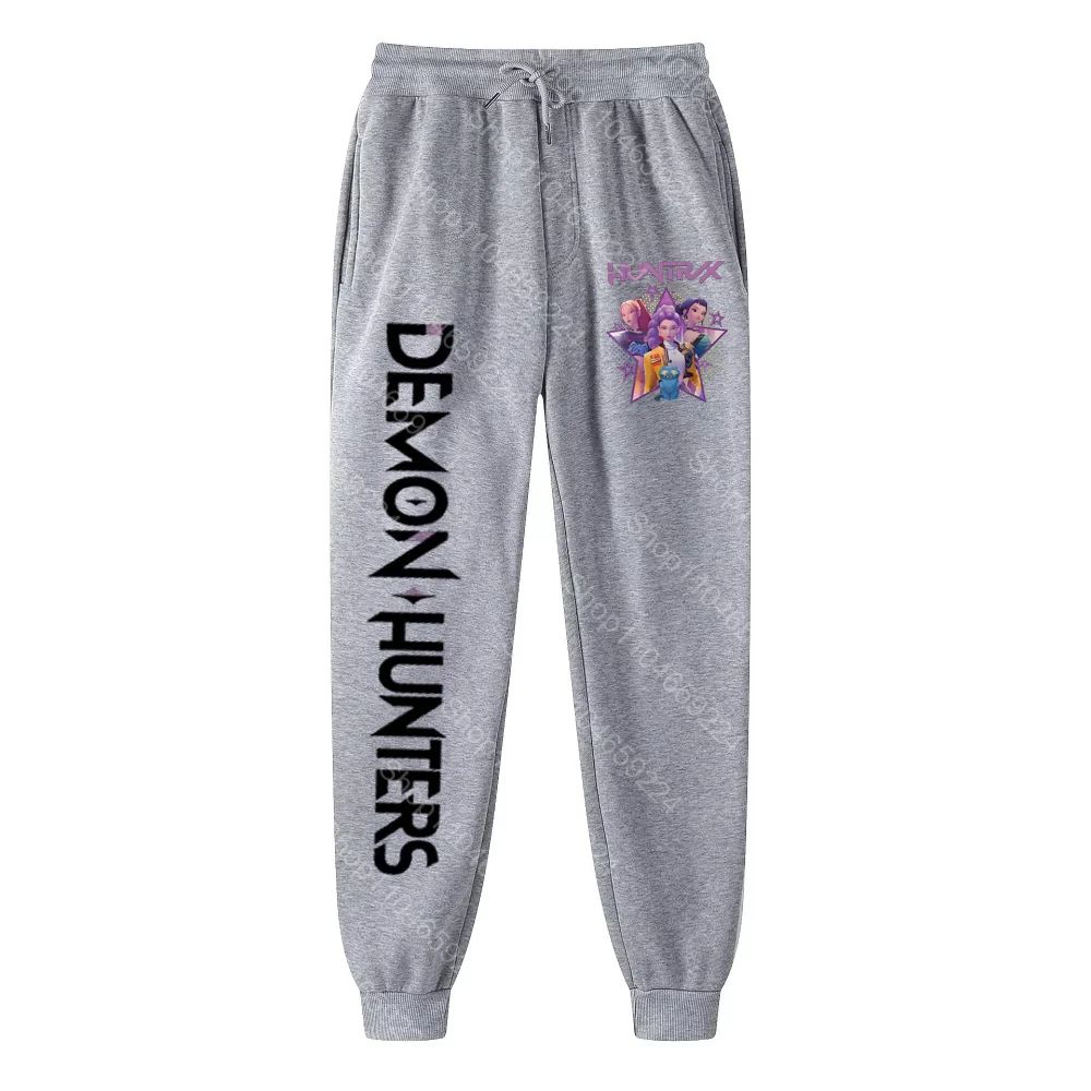 Kpop شيطان هنتر السراويل Harajuku الشارع الشهير الرجال النساء الركض Sweatpants طباعة الجري بنطلون الرياضة المتضخم بنطال رياضي #4