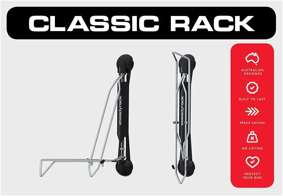 Bike Racks - Classic Rack - Wall Mounted Bike Rack Storage Solution for Your Home, Garage, or Bike Park