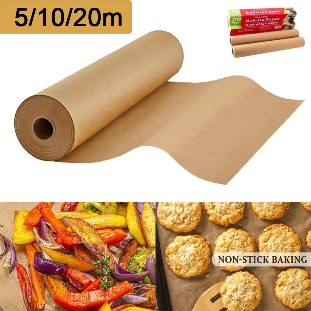 

5/8/10/20m Parchment Paper Baking Sheets Non-Stick Precut Baking Liners for Oven Air Fryer Grilling Mat Steaming Bread Cookies