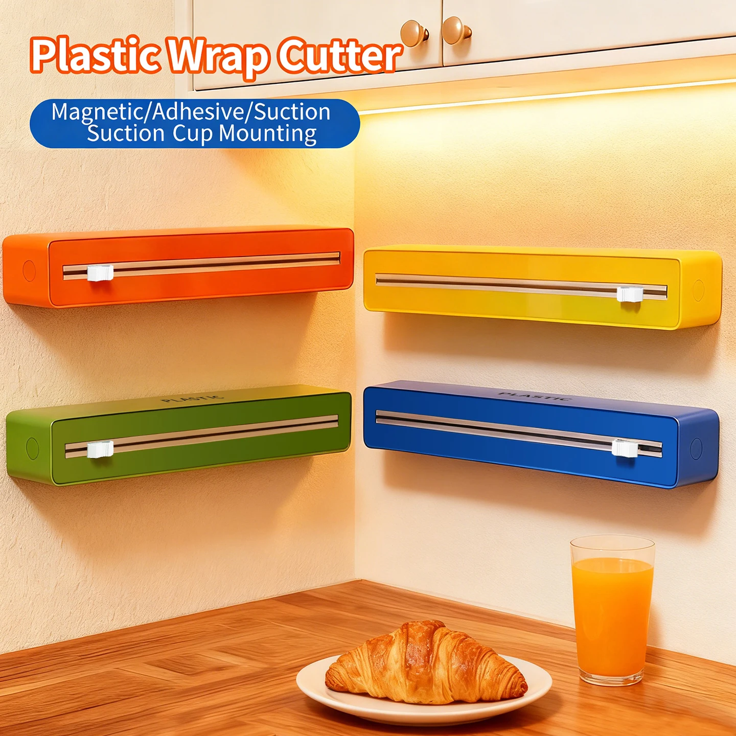 Kitchen Food Wrap Cutter, Wall-Mounted Food Packaging Machine, Compatible With Various Packaging Film Colors Available.