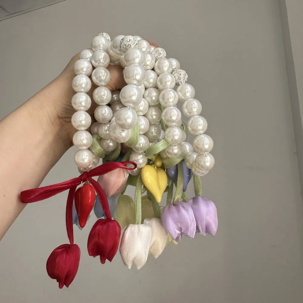 Adjustable Tulip Gauze Curtain Tie Beautifully Curtain Tie Rope Pearl Curtain Buckle Decorative Curtain Tiebacks Dining Room