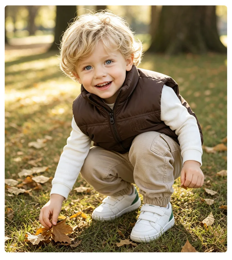 Dicke Weiche Weste für Jungen und Mädchen, Kinder Herbst Winter Winddichte Warme Weste, Baby Freizeitweste, Schüler Outdoor Campus Sportweste, Kinder – Detail 16