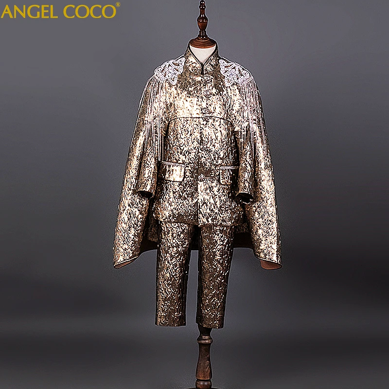 

Suit For Boy Communion Wedding Dress For Boy Kids Costume Children'S Gold Suit Boys' Pageant Champion Suit Cloak Teenager Boys