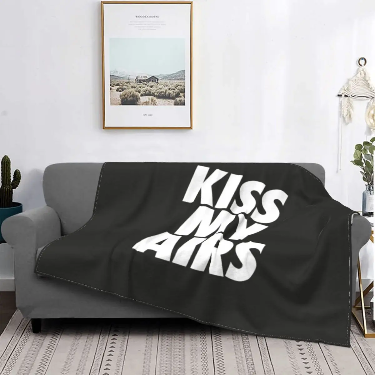 

Kiss My Airs Blanket Sofa Cover Fleece Autumn/Winter Vintage Art Gift Portable Thin Throw Blankets for Bedding Car Quilt