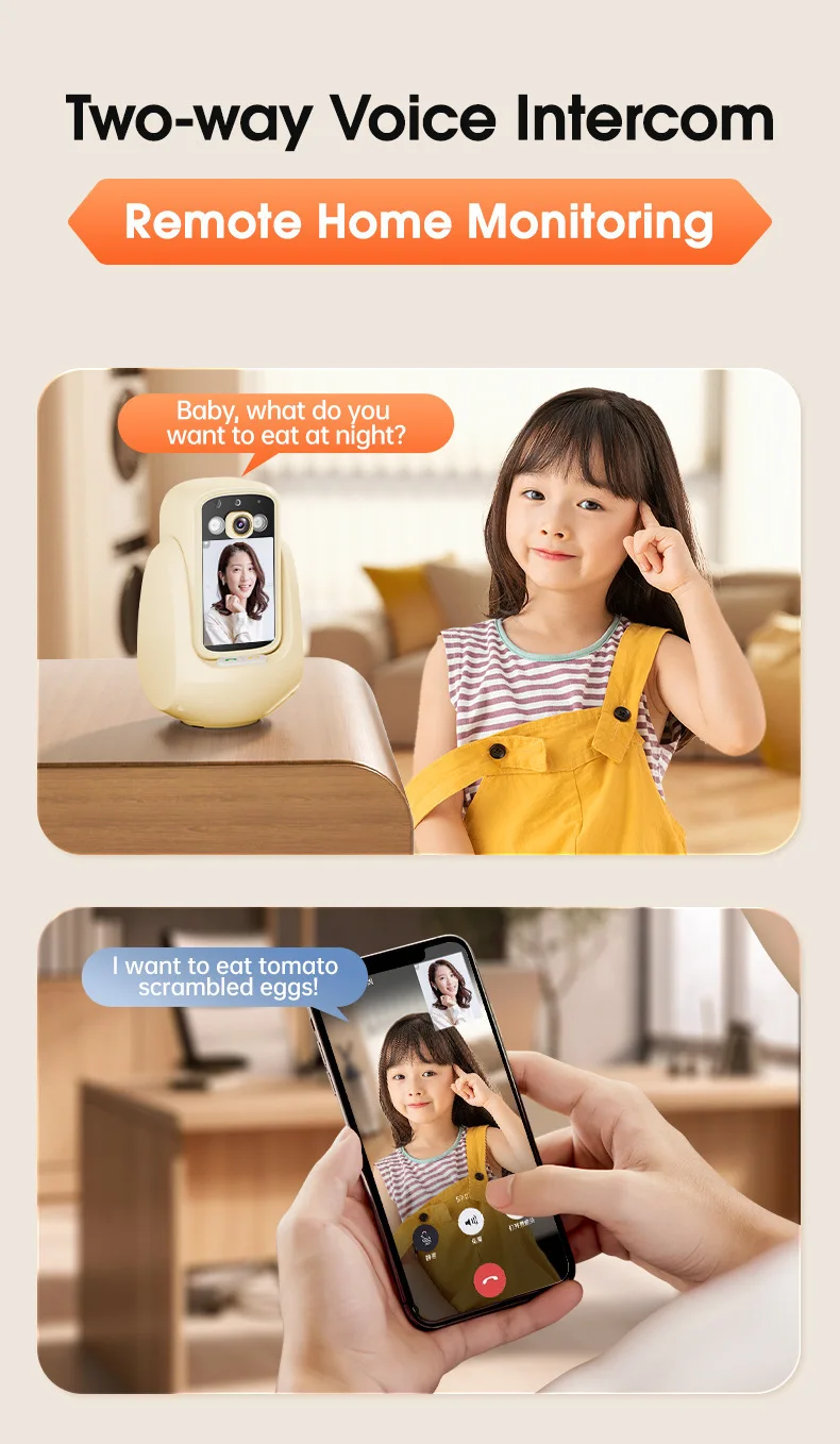 Cámara inalámbrica con videollamada 1080P Mini Smart Life Video 360 °   Cámaras de vídeo HD WiFi Smart Home Cámara CCTV de seguridad con llamadas con un solo clic