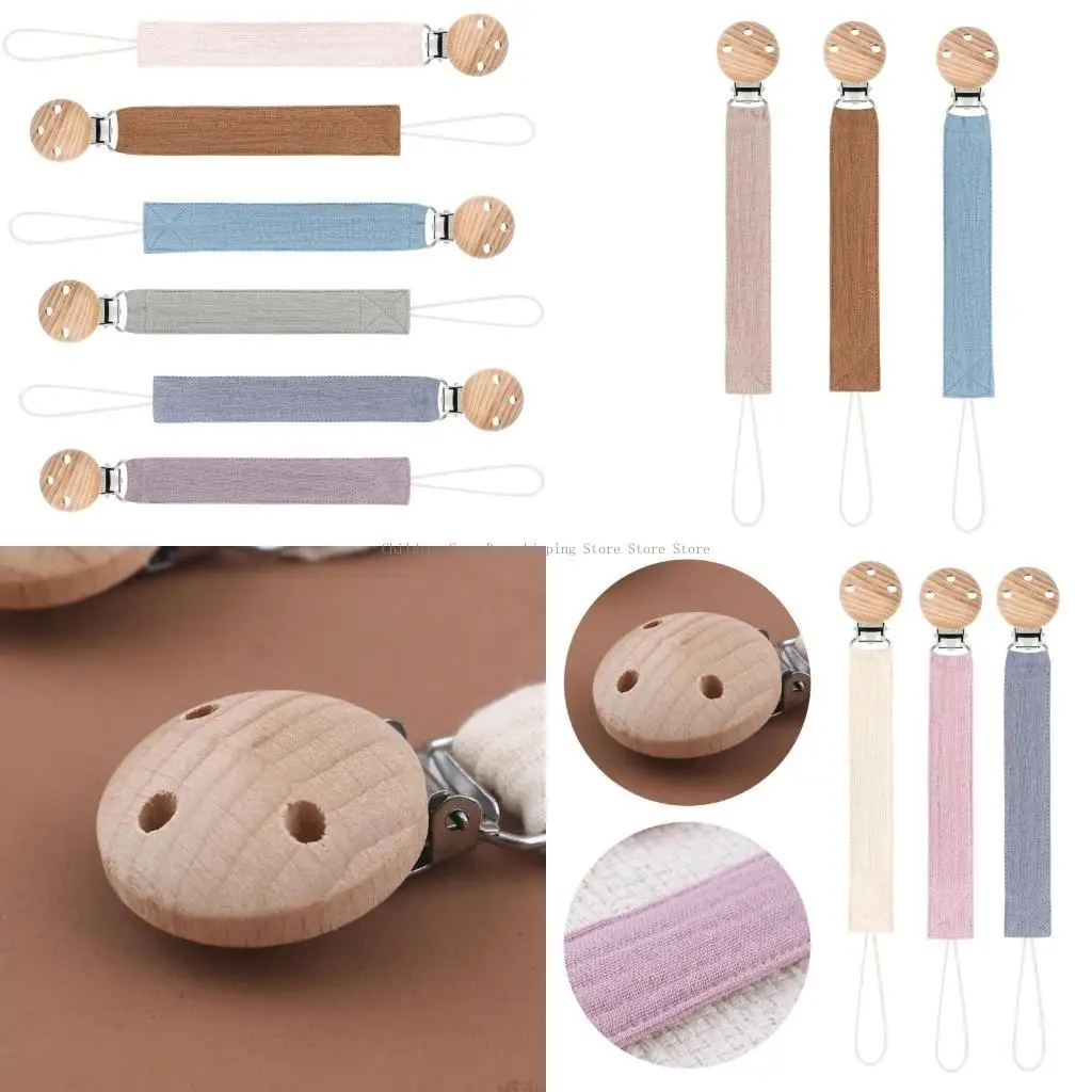 

3Pcs Dummy Chain Fabric for Girls Boys Infant Toddlers Baby Pacifier Holder with Clip Pacifier Leashes Teething Toy