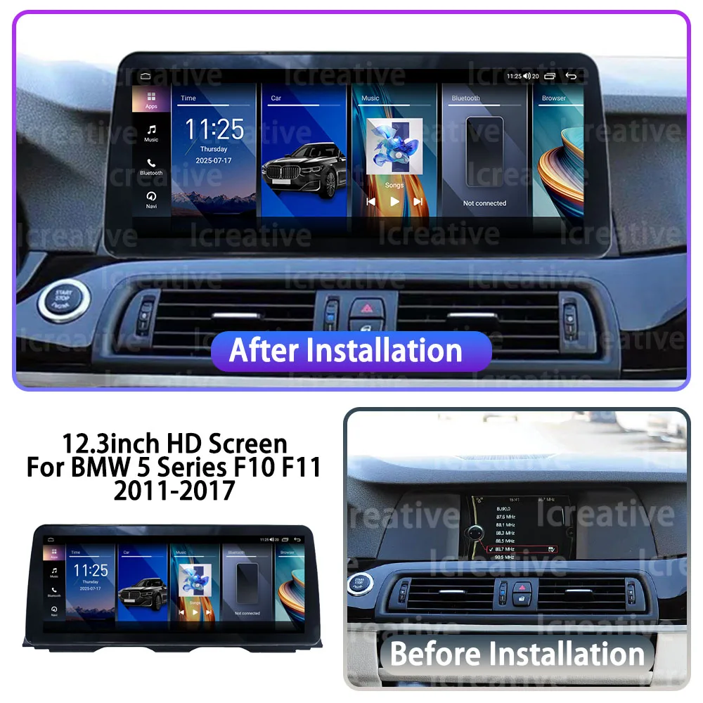 2025 New Car Multimedia Player For BMW 5 Series F10 F11 2011 - 2017 Android 13 Carplay Auto Stereo 2Din Car Radio GPS Navi HU 4G