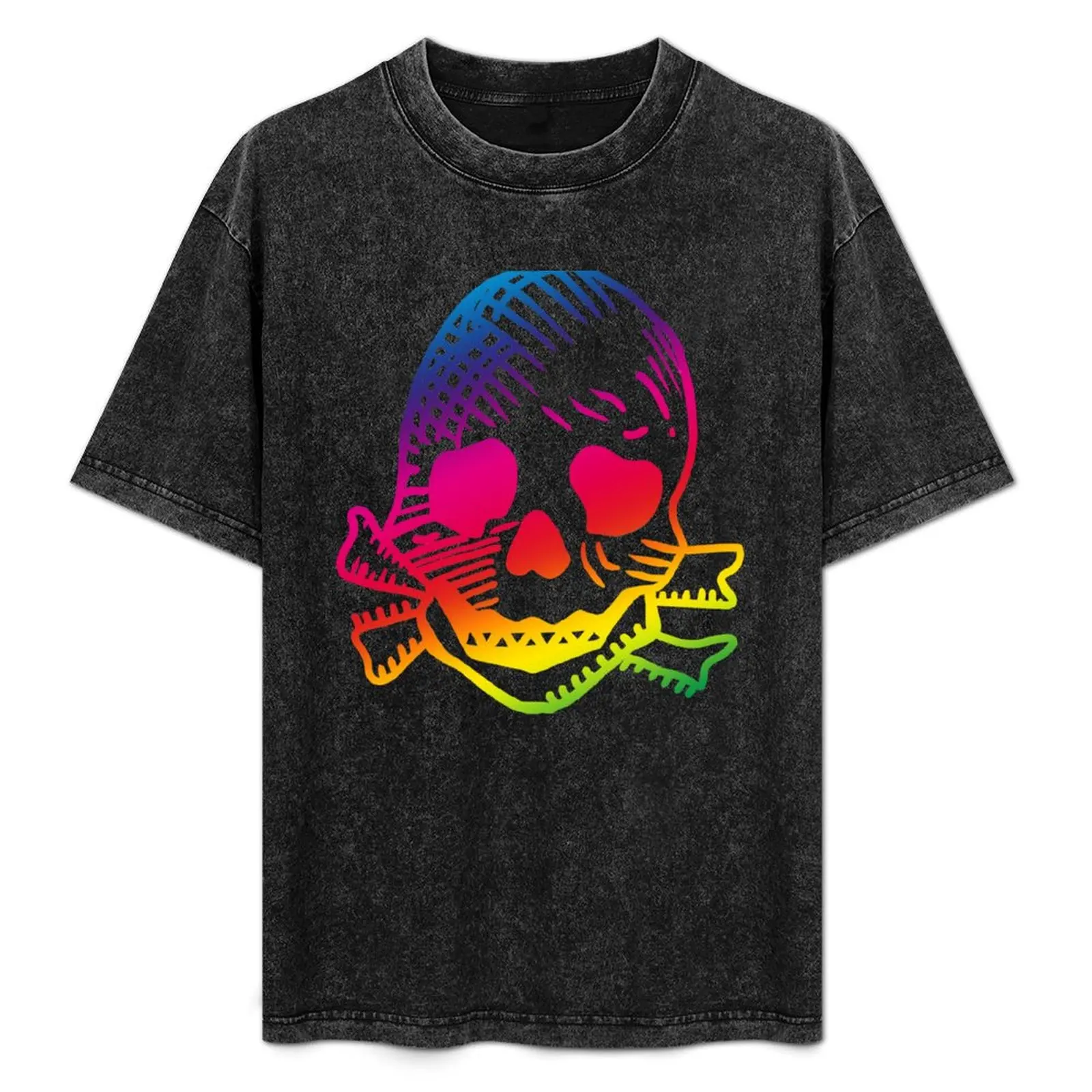 Keith Flint Skull tattoo with pride. Feel the rainbow. T-Shirt blue lock oversizeds designer t shirt men