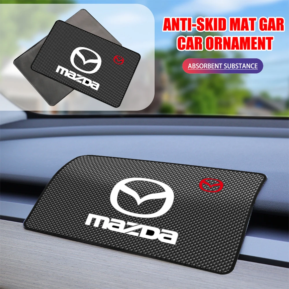 Car Logo Dashboard Adhesive Telephone Pad Interior Accessories For Mazda Axela Atenza CX-3 CX-5 CX-8 MS MPS 3 6 2 Skyactiv Demio