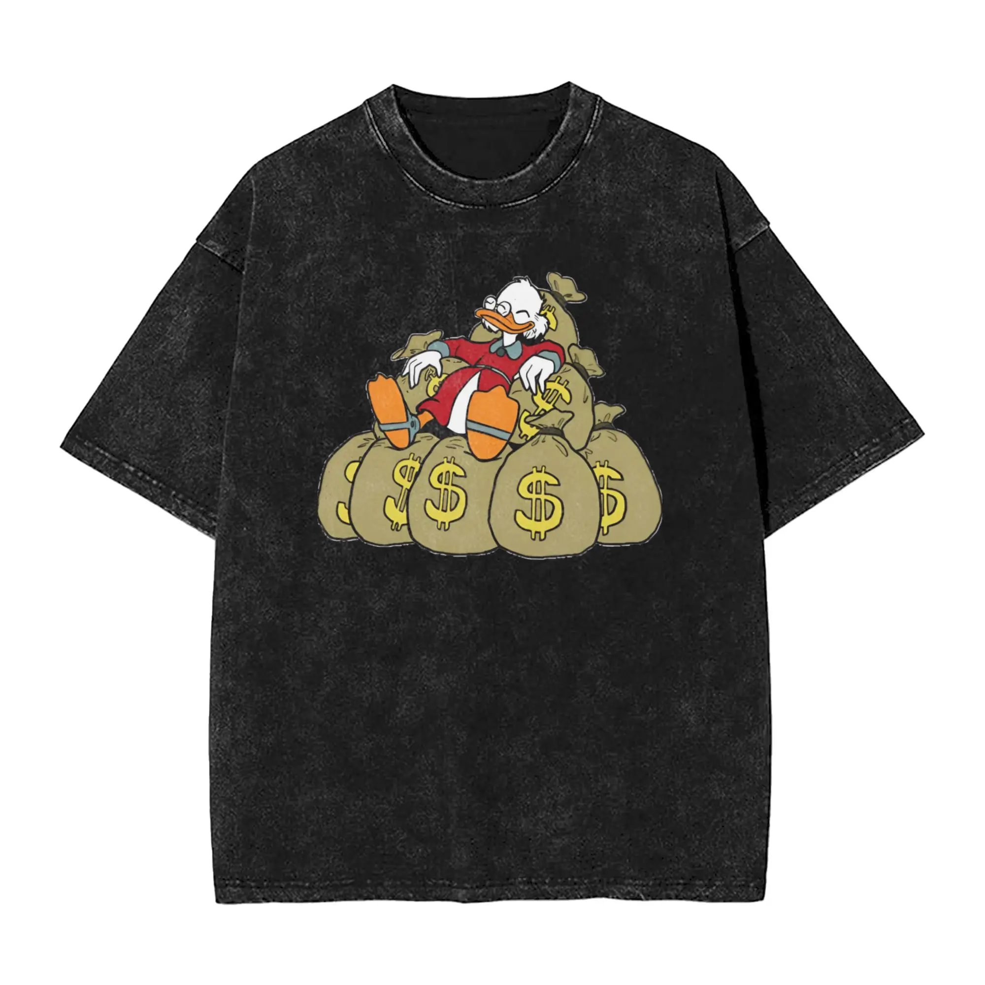 picsou art drawing DuckTales T-Shirt  Harajuku T Shirts Short-Sleeve Y2K Basic Tops Summer Cotton O Neck Oversized Tees