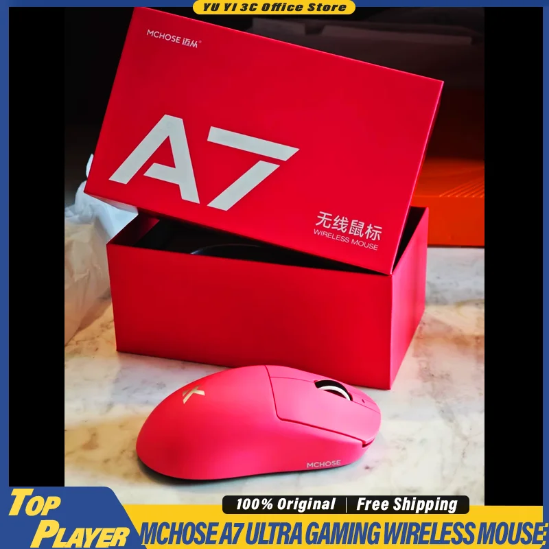 

MCHOSE A7 Ultra игровая мышь, максимальная скорость, беспроводная связь, 2,4 г, 8 кГц, датчик PAW3950, легкий дизайн, эргономичная мышь