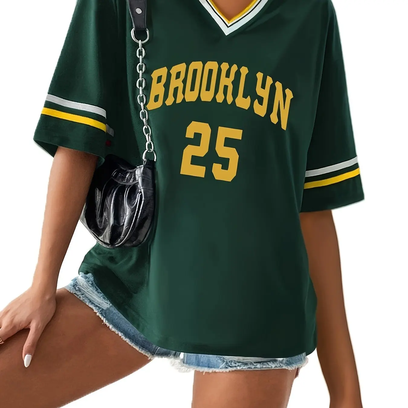 

Brooklyn Number 23 T-Shirt For Men Women Summer Oversized V-neck Tee Harajuku Trend Short Sleeve Female Streetwear Womens Tops