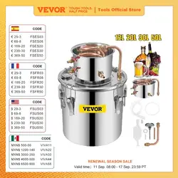 VEVOR 3 5 8 Gal Alcohol Distiller Machine Moonshine Apparatus Beer Brewing Equipment DIY Wine Dispenser Kit for Home Appliance