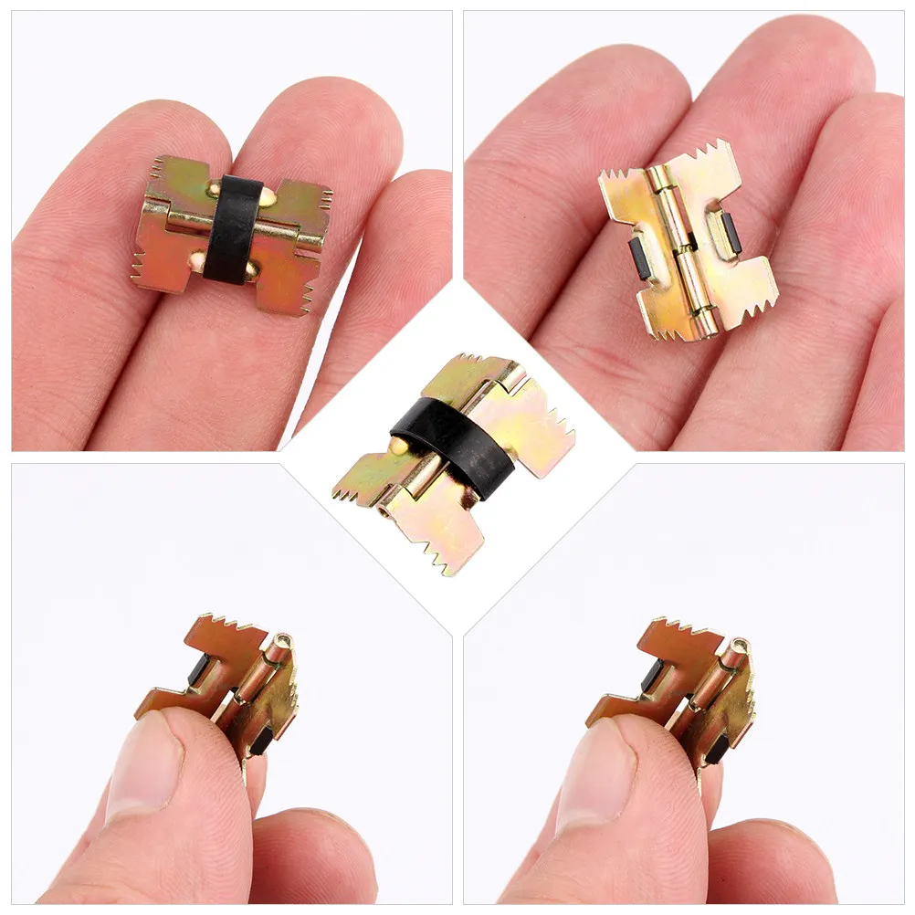 50Pcs Jewelry Box Mini Metal Iron Hinges Spring Type for Wooden Craft Box Accessories Smooth Flexible Closing Iron Hinges