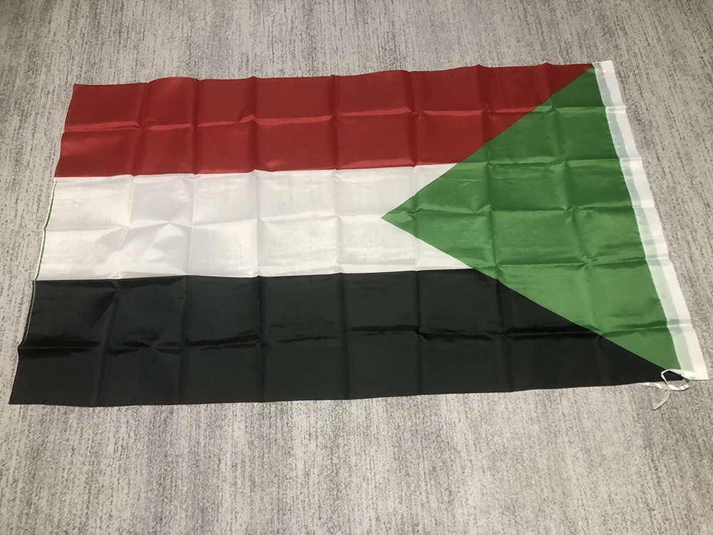 Sultan Banner 90*150cm polyester Hanging the Sudan National flag double penetration banner for home decoration