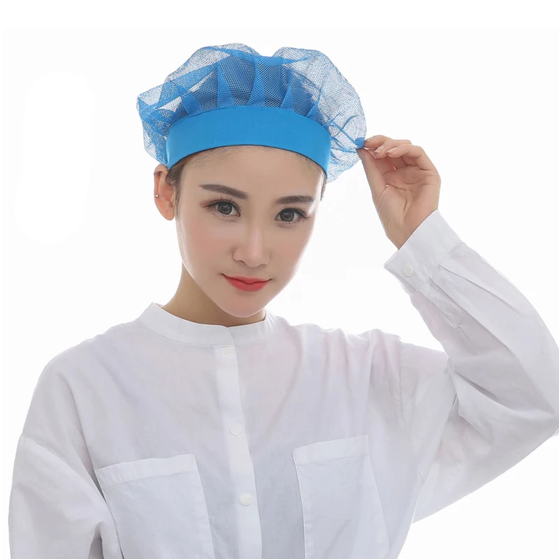 4colors Dustproof Chef Hat Work Cap Kitchen Cooking Hygienic Food Cap Mesh Service Hair Nets Women Accessories