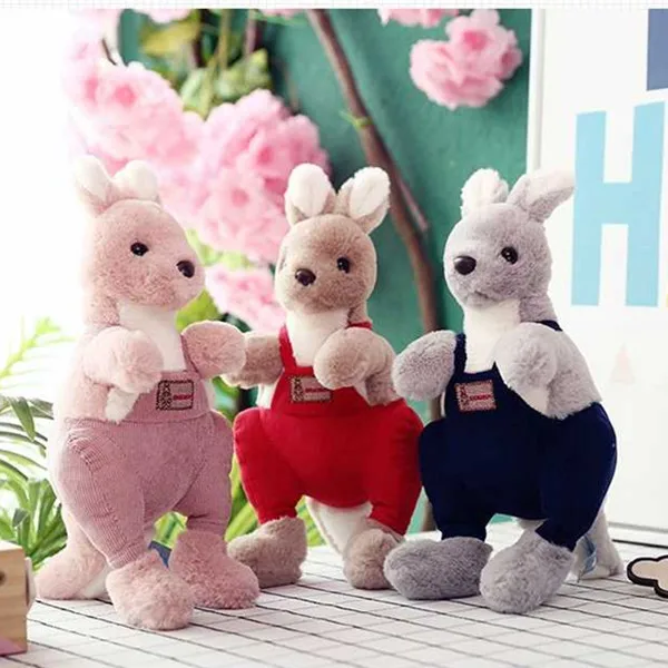 Kangaroo Plush Toy Kawaii Plush Stuffed Animal Home Garden Decoration Children's Early Education Doll Birthday Gift Wholesale