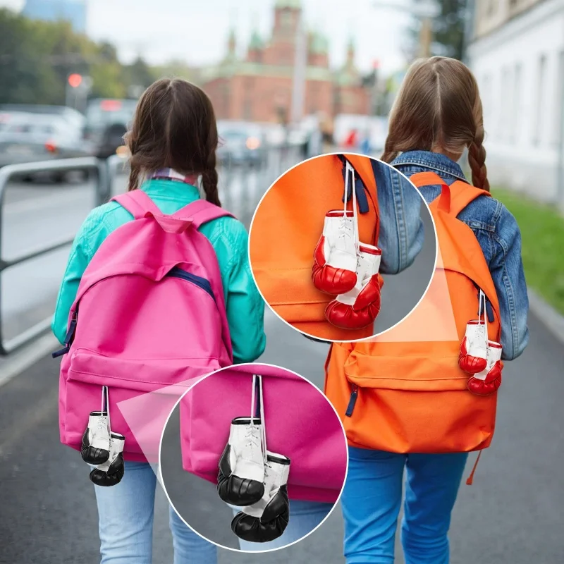 2 Stück große 10 cm Boxhandschuhe Miniatur-Boxhandschuh Schlüsselanhänger Ornament für Autospiegel Zuhause zum Aufhängen von Dekorationszubehör – Detail 4