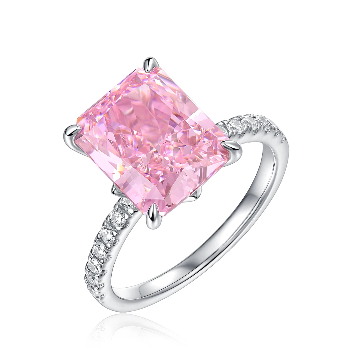 

2025 New 925 Silver Unique Shaped Pink Oval Ring Heart Shaped High Carbon Diamond Fashion Simple Anniversary Gift Ring
