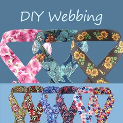 1/2/5yards 50mm Nylon Webbing High Quality Printed Precision Weaving Fashion Flowers Series Bag Replacement Belt DIY Accessories