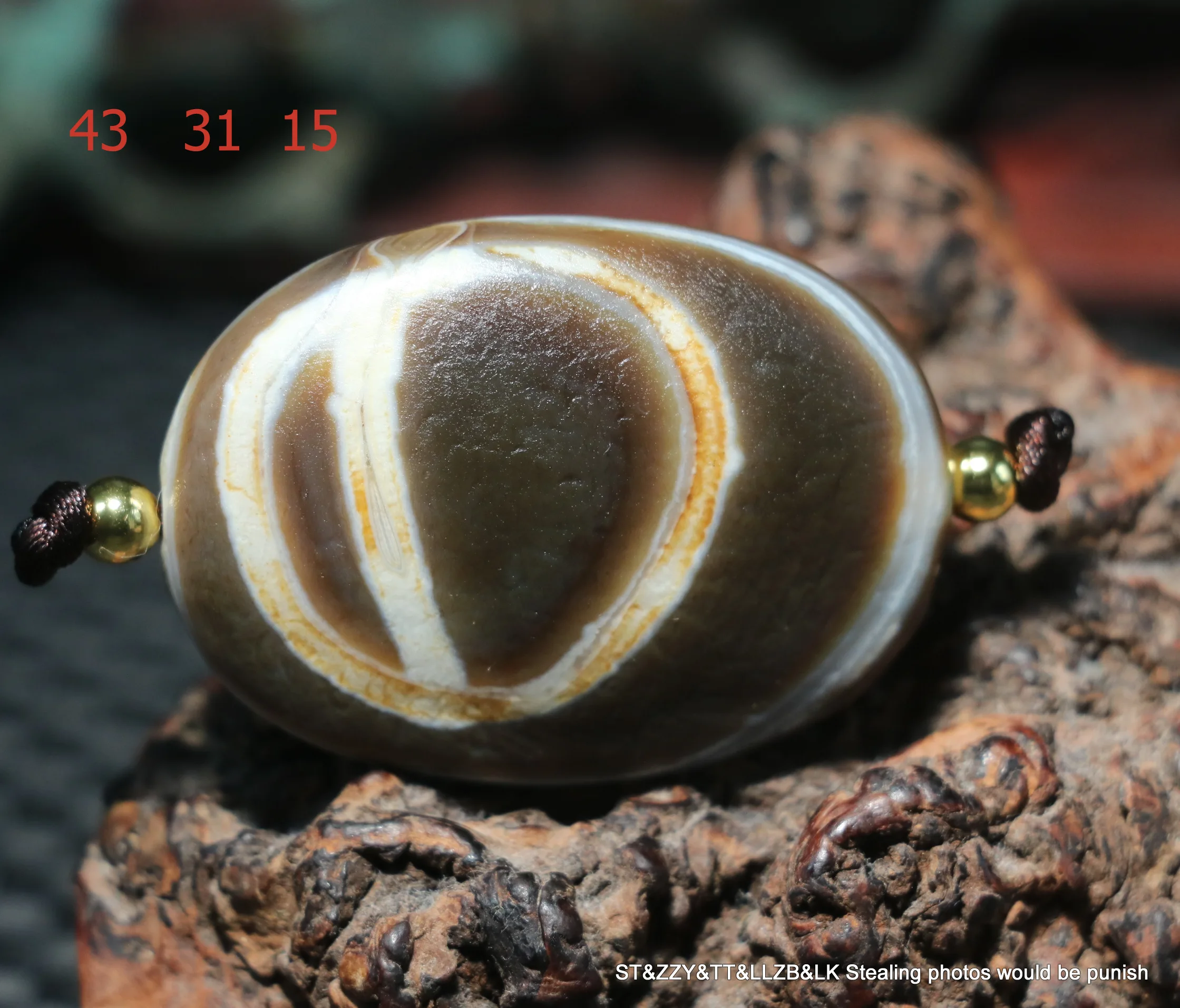 

Unique Pattern Energy Tibetan Top Old Agate Goat Eyed dZi Bead Pendant Amulet 5A TIMESTOWN