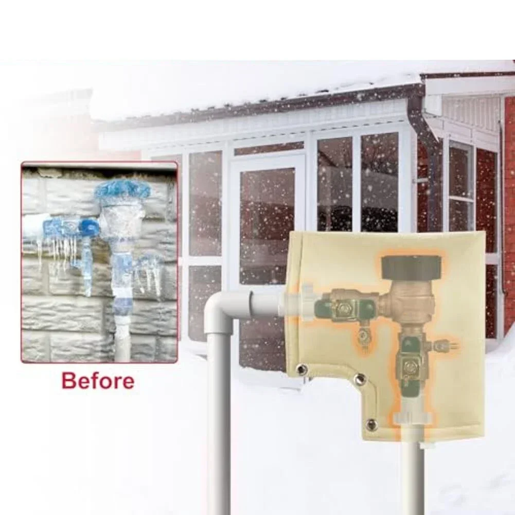 32x34cm For Faucet Pipe Cover Insulated with Cotton and Aluminum Foil Layers for Backflow Preventer Protection