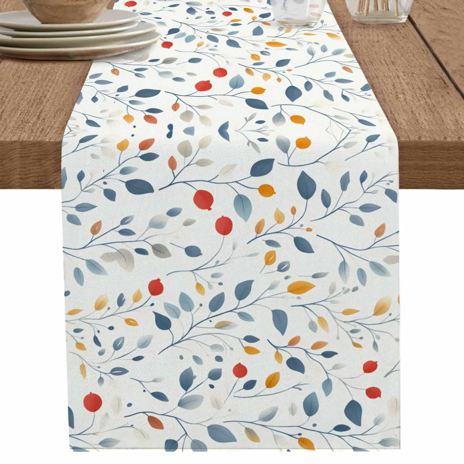 

American Pastoral Colorful Foliage Table Runner Kitchen Decor Tablecloth Placemat Hotel Home Wedding Decor Table Runners