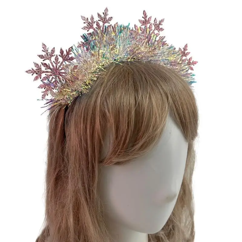 652F Trưởng Thành Thanh Thiếu Niên Tinsels Đầu Hình Bông Tuyết Tóc Vòng Carnivals Đảng Mũ Trụ Hứa Đảng Trang Phục Hóa Trang Đạo