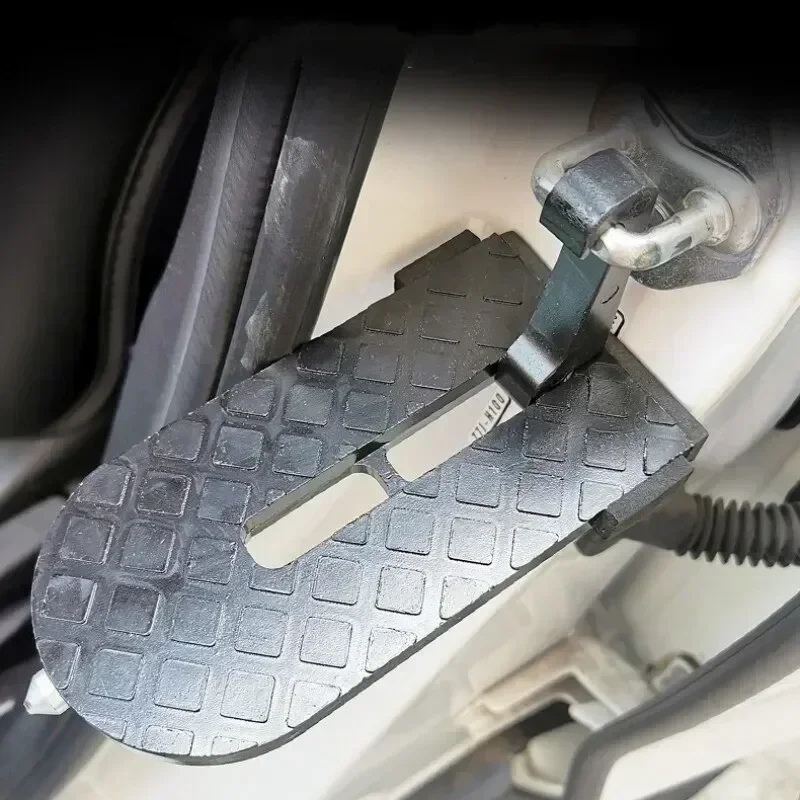Foldable Car Door Step with Safety Hammer & Anti-Skid Wheel - Durable Aluminum Alloy, Multi-Functional Roof Rack Hook