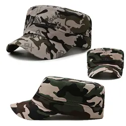 Men Camouflage Hats Vintage Flat Top Hat Baseball Caps Classical Soldier Cap Mens Outdoor Sport Caps Adult Sunscreen Hats