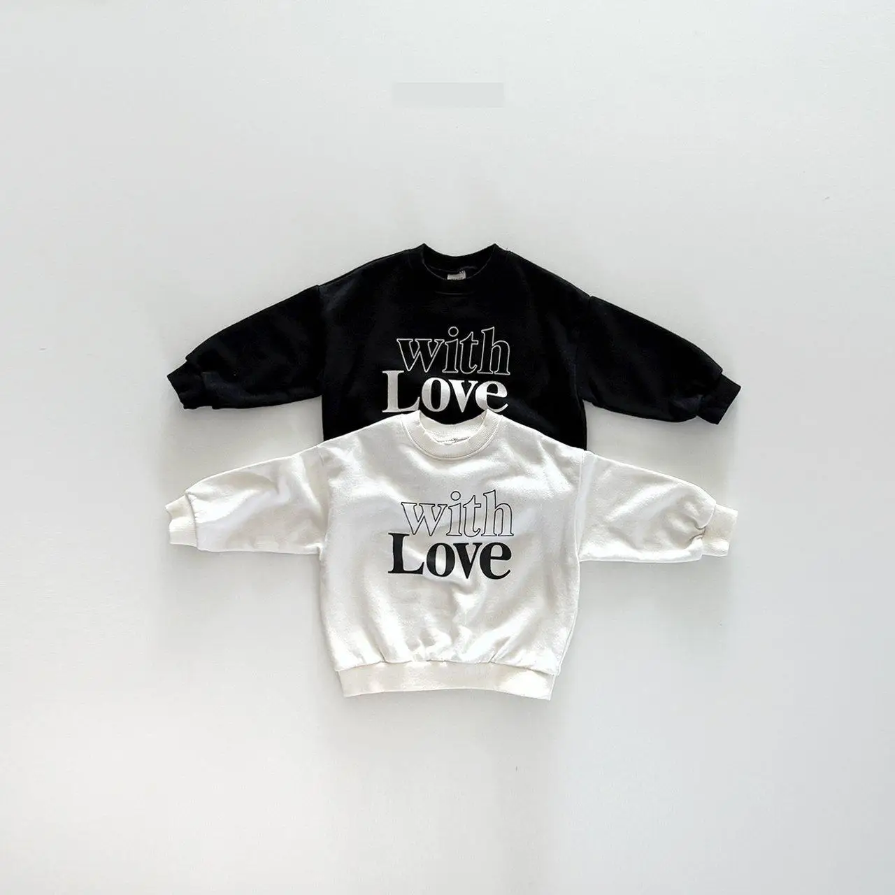 

2025 Autumn New Children Long Sleeve Sweatshirt Boys Girls Letter Print Pullover Baby Casual Tops Loose Kids Cotton Sweatshirt