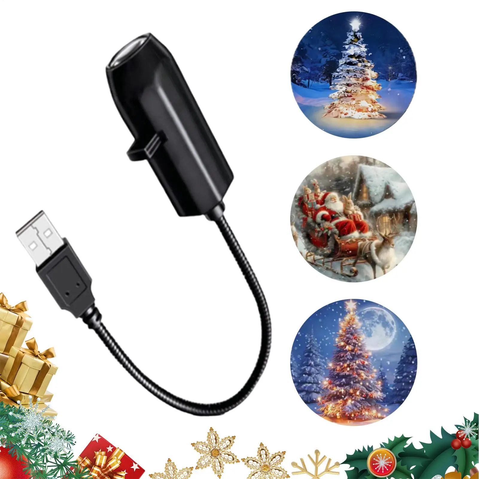 Christmas LED Projektor 3 Patterns LED USB Rechargeable Christmas Party Decorations For Birthday Party Yard Offices