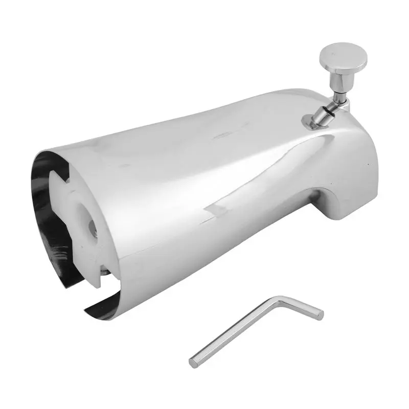 A04G-Bathroom Tub Spout,5 1/4 Inches Reach Wall Front Mount With Shower Diverter 1/2In IPS Inside Thread Bathtub Faucet Spout