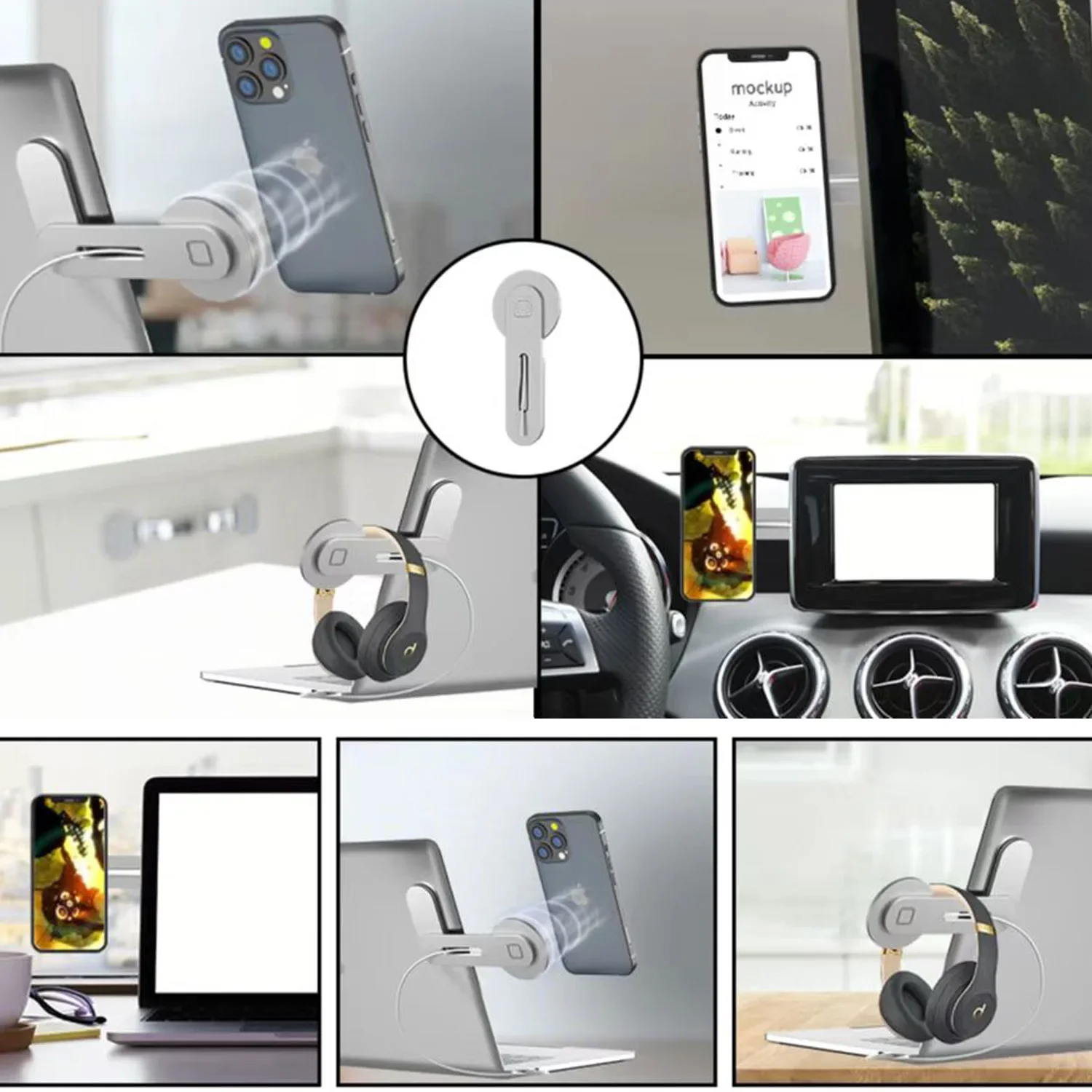 Magnetic Laptop Phone Mount With Wireless Charging