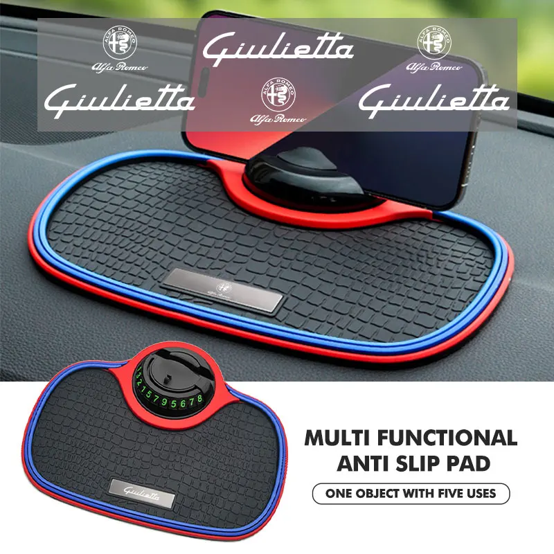 

2026 Горячая Alfa Romeo 4-в-1 приборная панель автомобиля, противоскользящая накладка, держатель для телефона, кронштейн для очков, временная карта с номером парковки для Alfa Romeo
