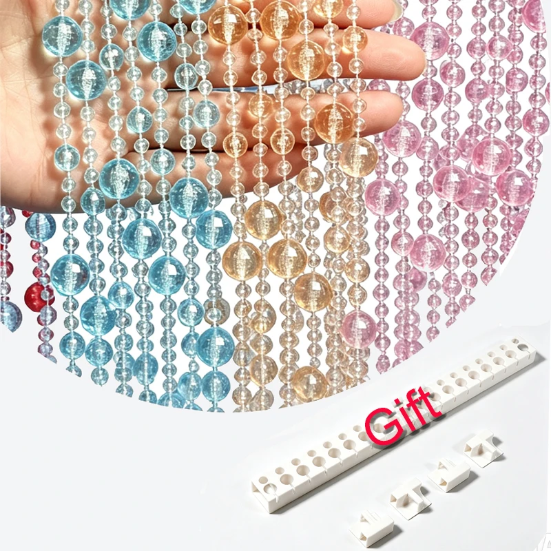 10String Artificial Crystal Beaded Curtain, Door Curtain 0.295m Track Hanging Doorway Room Divider Suitable for Home Coffee Hous