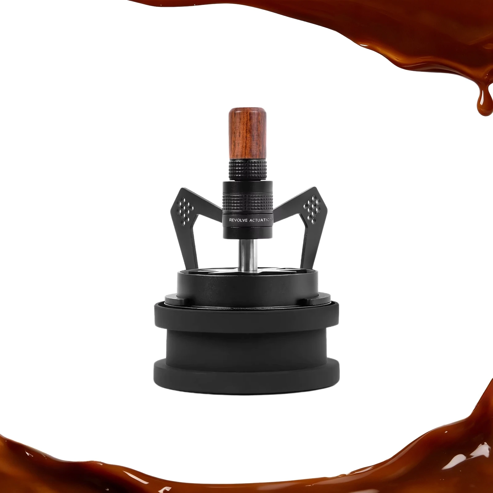 ikape-design-integrato-con-strumento-wdt-rotante-con-spazzola-e-supporto-per-barista-strumento-di-distribuzione-dell'agitatore-per-caffe-espresso-da-025-mm-a-10-aghi