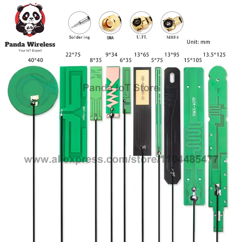2PCS GSM GPRS 2G 3G LTE 4G internal Antenna PCB NB-iot frequency UFL 700-2700MHz RG1.13 12cm for MINIPCIE module EC21 EC25 EP06