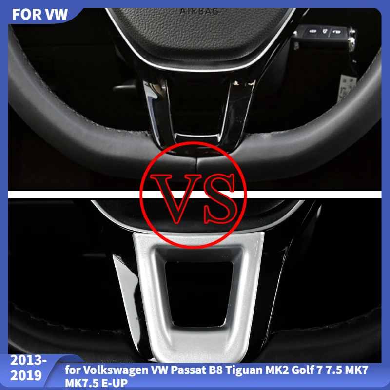 Car Steering Wheel Decoration Cover Trim Sticker for Volkswagen VW Passat B8 Tiguan MK2 Golf 7 7.5 MK7 MK7.5 E-UP T-CROSS T-roc