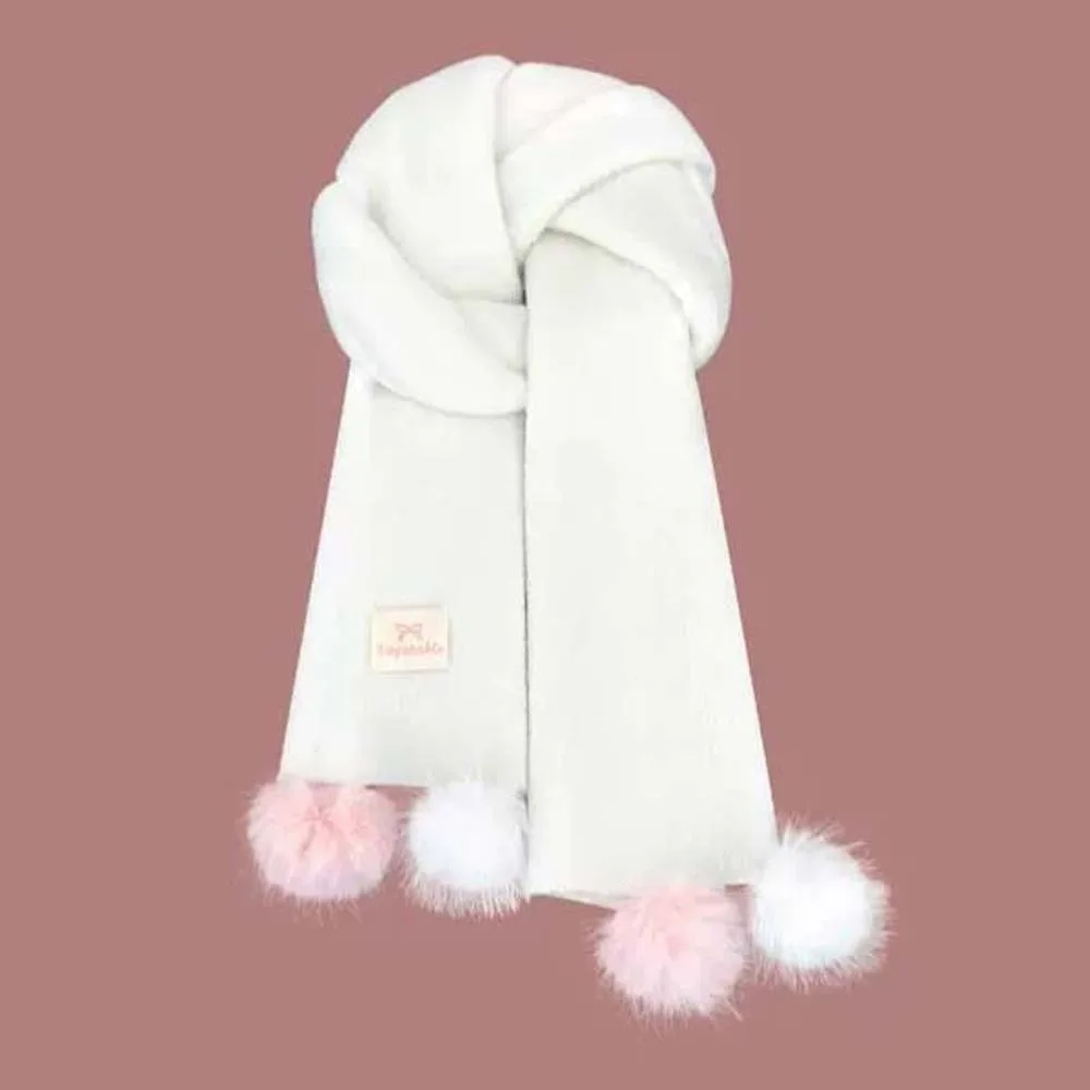 

Shawl with Ball Knitting Wool Scarf Soft Windproof Long Thickened Neckscarf Versatile Classic Winter Warmer Scarf Women